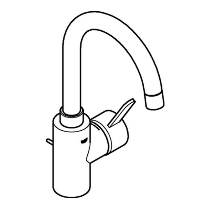 Grohe Mitigeur monocommande Eurosmart Cosmopolitan chrome, taille L, avec plage, alimentation eau intérieure