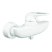Grohe Mitigeur monocommande Eurostyle m blanc, montage mural, poignée métal ouverte