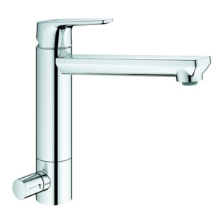 Grohe Mitigeur monocommande évier BauEdge 1/2", bec moyen, pré-assemblé, chrome