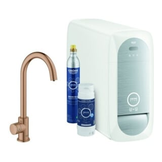 Grohe Mitigeur monocommande évier Blue Home warm sunset brossé, kit mono-starter