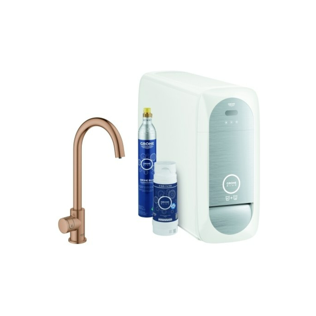Grohe Mitigeur monocommande évier Blue Home warm sunset brossé, kit mono-starter
