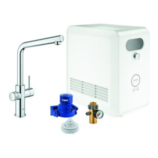 Grohe Mitigeur monocommande évier Blue Professional bec en L, chrome