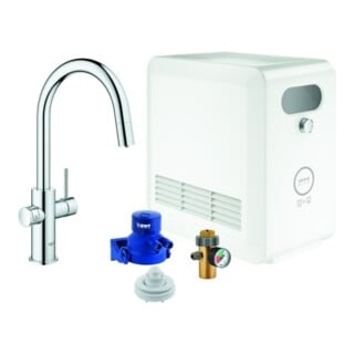 Grohe Mitigeur monocommande évier Blue Professional C, chrome, avec bec