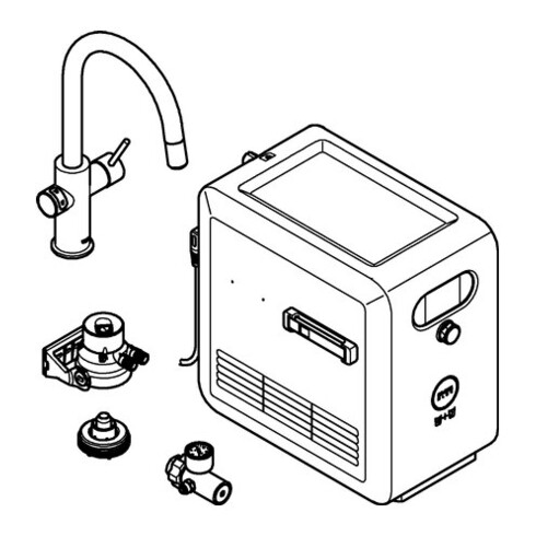 Grohe Mitigeur monocommande évier Blue Professional C, chrome, avec bec