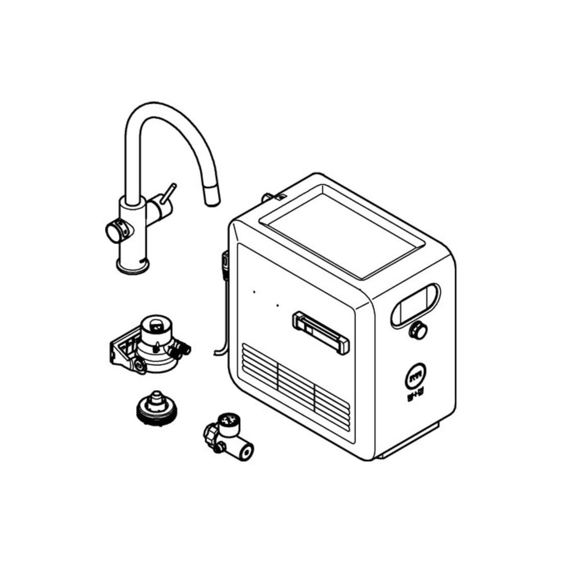 Grohe Mitigeur monocommande évier Blue Professional C, chrome, avec bec