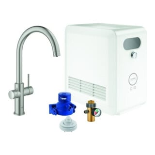 Grohe Mitigeur monocommande évier Blue Professional C, supersteel