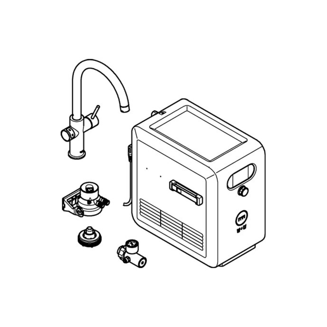 Grohe Mitigeur monocommande évier Blue Professional C, supersteel