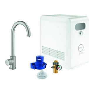Grohe Mitigeur monocommande évier Blue Professional Mono C, supersteel