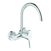 Grohe Mitigeur monocommande évier Concetto chrome, montage mural