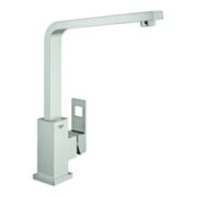 Grohe Mitigeur monocommande évier Eurocube supersteel, bec pivotant en fonte