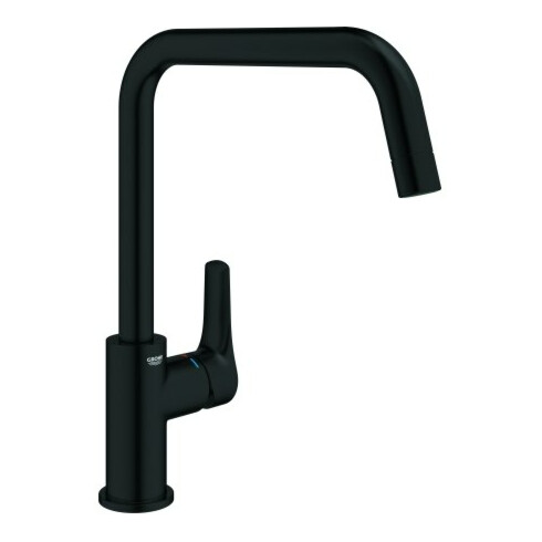 Grohe Mitigeur monocommande évier Eurosmart 1/2", bec haut, noir mat