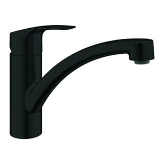 Grohe Mitigeur monocommande évier Eurosmart 1/2", bec plat, noir mat