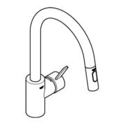 Grohe Mitigeur Monocommande Évier Eurosmart Cosmopolitan 1/2", bec haut, douchette extractible, chrome-3