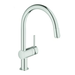 Grohe Mitigeur monocommande évier Minta 1/2", bec C, bec extractible M, super chromé