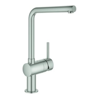 Grohe Mitigeur monocommande évier Minta supersteel, bec pivotant en L