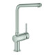 Grohe Mitigeur monocommande évier Minta supersteel, bec pivotant en L-1