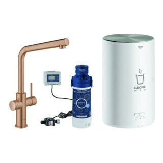 Grohe Mitigeur monocommande évier Red Duo bec L, avec chaudière Gr M, blanc solaire