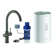 Grohe Mitigeur monocommande évier Red Duo hd graph. brossé, taille M, avec chauffe-eau