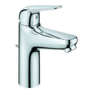 Grohe Mitigeur monocommande lavabo Euroeco 1/2", taille M, garniture évacuation plastique, chrome