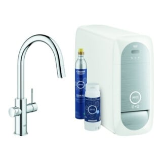 Grohe Mitigeur monotrou Blue Home c pour évier, bec C, démarreur K, bec M amovible