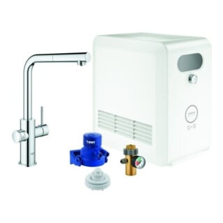 Grohe Mitigeur monotrou Blue Professional bec en L, chrome