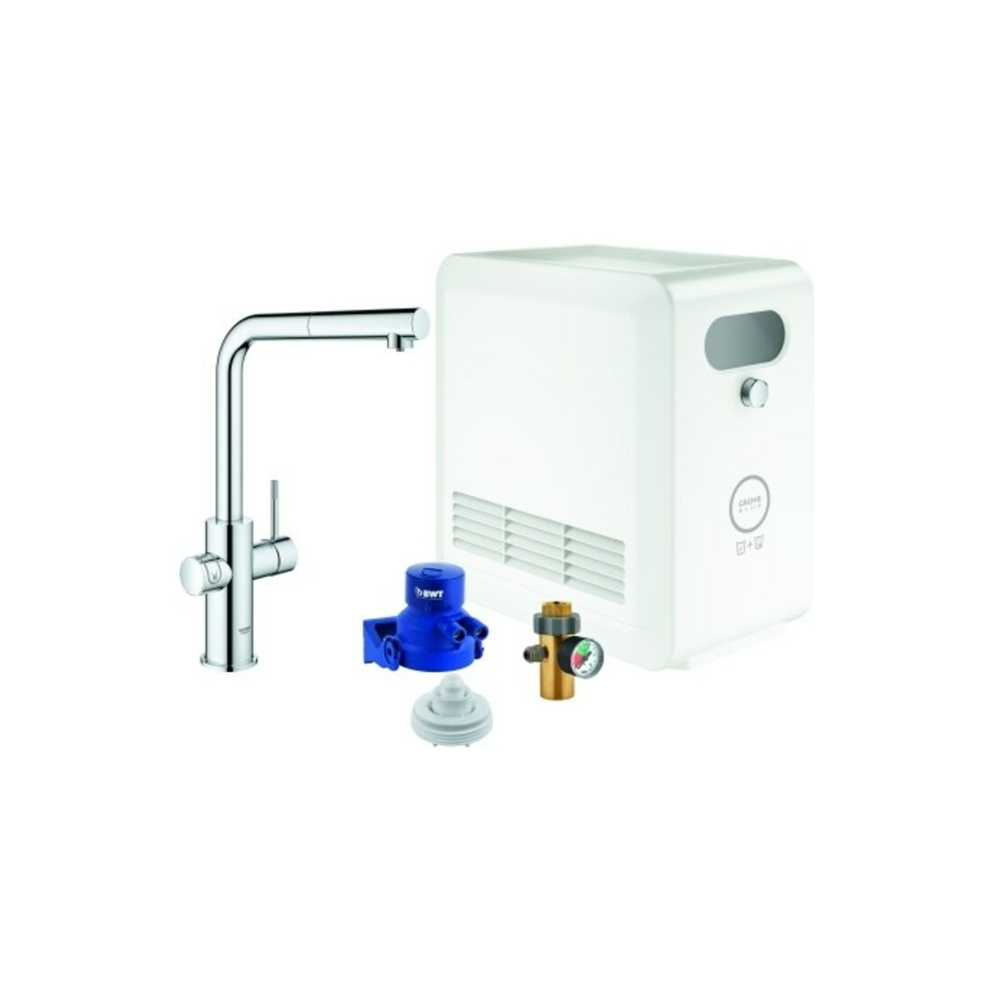 Grohe Mitigeur monotrou Blue Professional bec en L, chrome