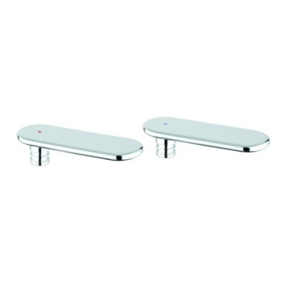 Grohe Paire de poignées 48305 marquage bleu/rouge pour Veris chrome