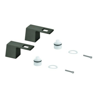 Grohe Paire de poignées 48321 pour Eurocube marque bleu/rouge graphite dur brossé