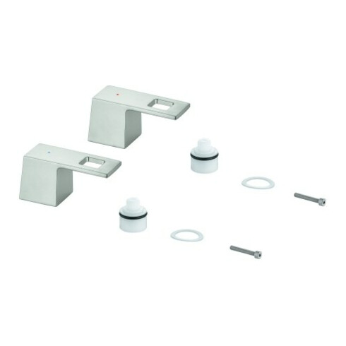 Grohe Paire de poignées 48321 pour Eurocube mitigeur lavabo 3 trous bleu/rouge supersteel