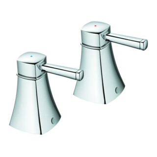 Grohe Paire de poignées Grandera 48325 marquage bleu/rouge chrome