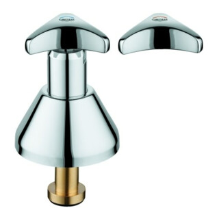 Grohe Pièce supérieure 11330 pour vannes encastrées Trecorn, poignée, marquage bleu 1/2" chrome