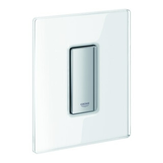 Grohe Plaque de recouvrement Skate Cosmopolitan blanc lune, verre, déclenchement manuel pour urinoir