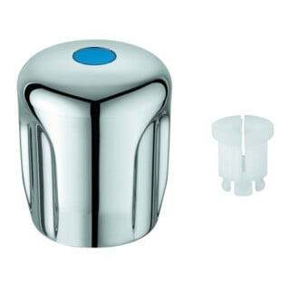Grohe Poignée 41002 Marquage bleu pour vannes extérieures Eurotec chromé