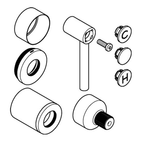 Grohe Poignée levier 18027_3 pour Atrio 2 pcs supersteel