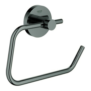 Grohe Porte-papier toilette Essentials hd graphite, sans couvercle, fixation cachée