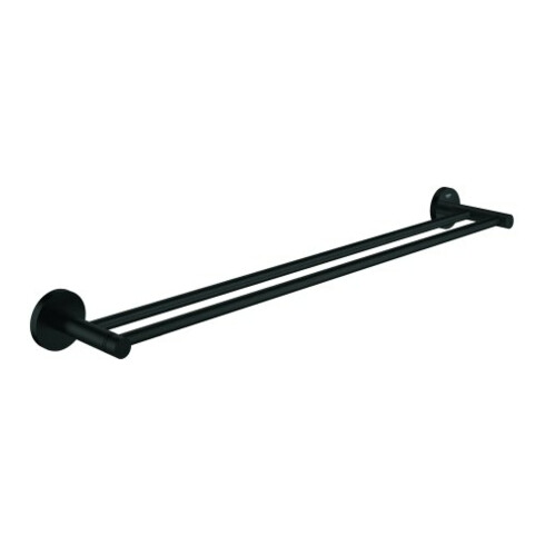 Grohe Porte-serviettes double Essentials 60 cm, fixation dissimulée, noir mat