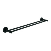Grohe Porte-serviettes double Essentials 60 cm, fixation dissimulée, noir mat