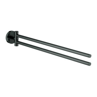 Grohe Porte-serviettes Essentials 2 bras, pivotant, 43,9 cm, graphite dur