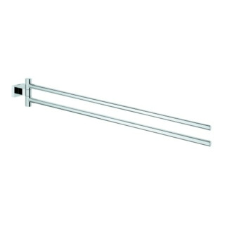 Grohe Porte-serviettes Essentials Cube 43,9 cm, 2 bras, noir, fixation dissimulée, chrome