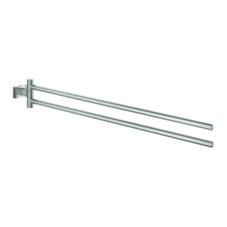 Grohe Porte-serviettes Essentials Cube 43,9 cm, 2 bras, noir, fixation dissimulée, superposé