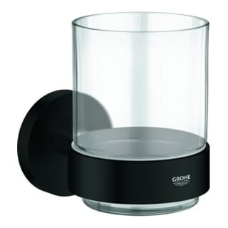 Grohe Porte-verre Essentials fixation dissimulée, noir mat
