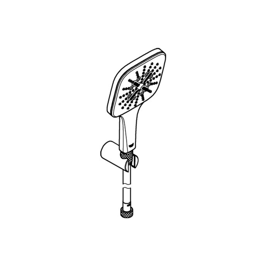 Grohe Rainshower SmartActive130 Cube 3 jets, blanc lune