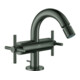 Grohe Robinet bidet à deux poignées Atrio 1/2", avec croisillon, graphite brossé-1