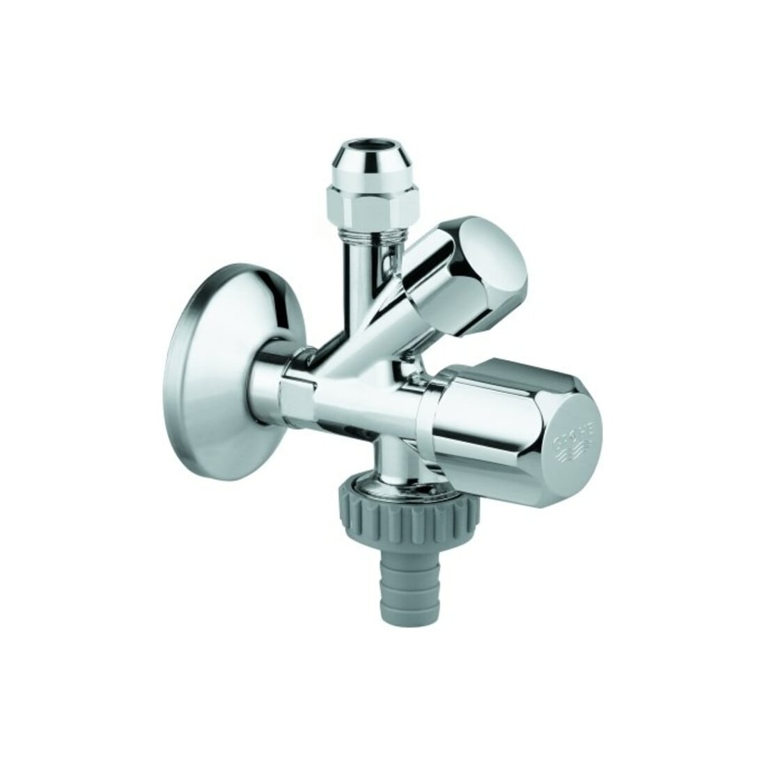 Grohe Robinet d'arrêt d'angle combiné 1/2", chromé, auto-étanche, filetage de raccordement