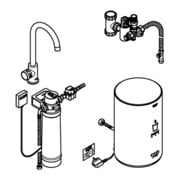Grohe Robinet d'arrêt sur évier Red Mono hd graphite brossé, taille M, avec chauffe-eau-3