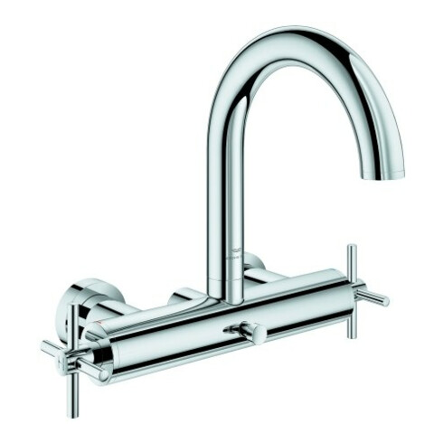 Grohe Robinet de baignoire à deux poignées Atrio 1/2", avec poignées croisées, montage mural, chrome