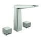 Grohe Robinet de lavabo 3 trous Allure Brilliant P. Coll. 1/2", L, poignées moletées, supersteel-1