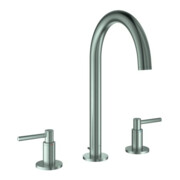 Grohe Robinet de lavabo 3 trous Atrio 1/2", L, avec poignées levier, supersteel
