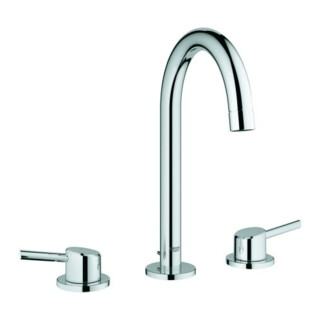 Grohe Robinet de lavabo 3 trous Concetto 1/2", taille L, avec garniture de vidage, chrome