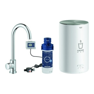 Grohe Robinet d'évier sur pied Red Mono chromé, taille M, avec chauffe-eau